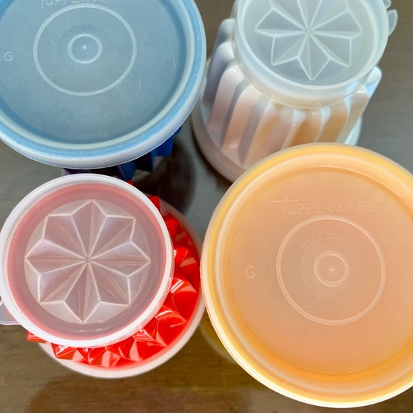 Set of 4 Tupperware Fluted Individual Jello Cup Molds Serving Dish Jel-ettes - Picture 11 of 15